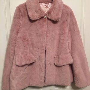 Gal Meets Glam REESE Faux Fur Coat Blush Pink M